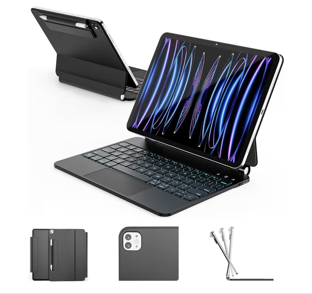 Magnetic Floating Keyboard Case for iPad Air 11 / Pro 11 Black